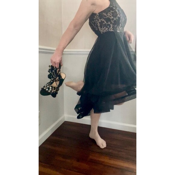 Speechless Black Lace & Mesh High-Low Dress Size 1 - Picture 3 of 16